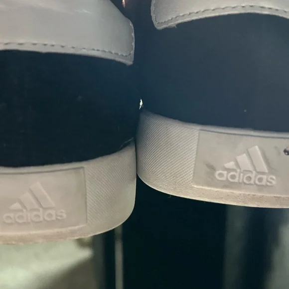 Adidas Men's Navy Blue and White Sneakers